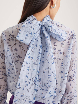 Блуза-органза голубая