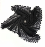 Оренбургский пуховый платок-паутинка А80-07 черный