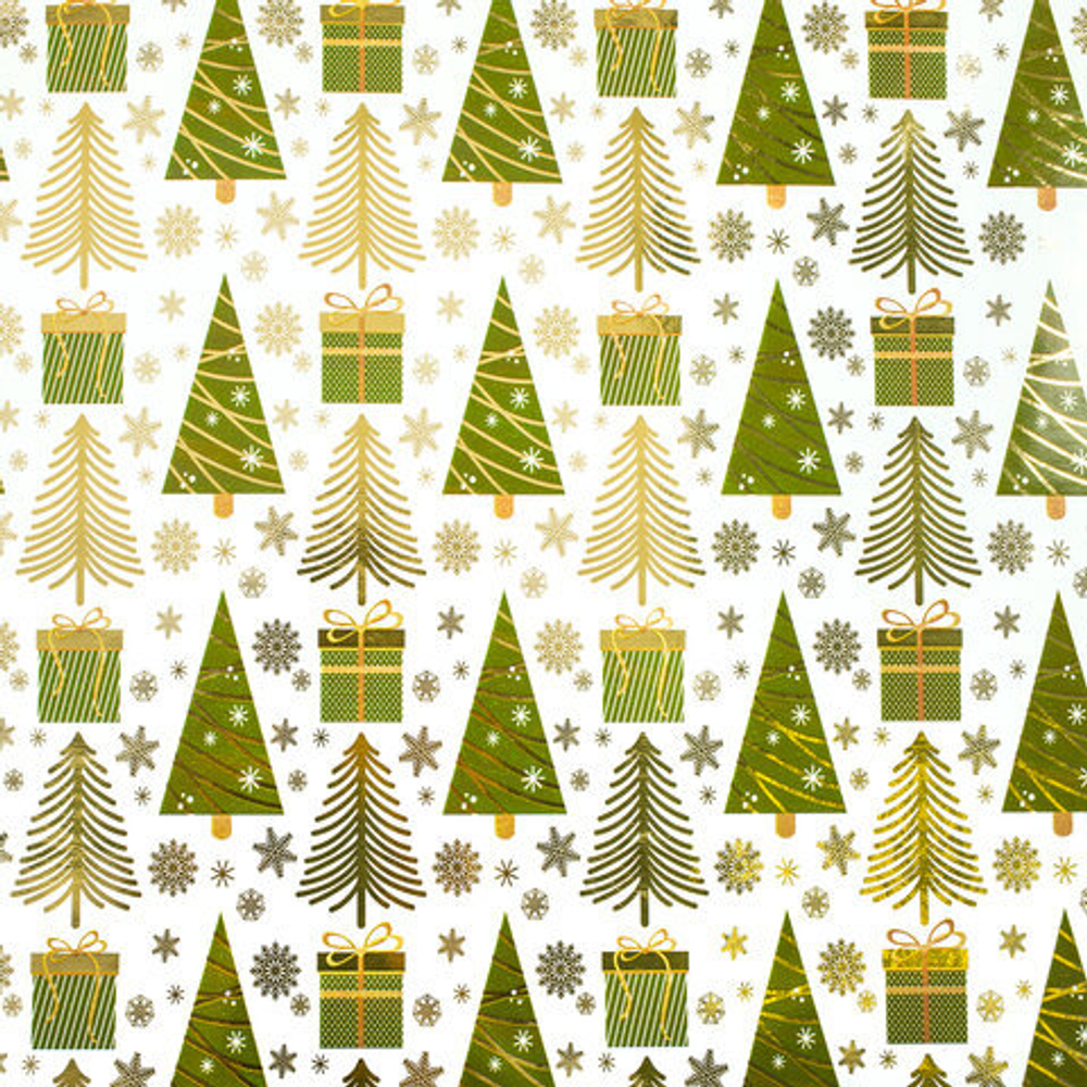 Бумага упаковочная НГ метал.Gold&Green 70х100см ассорти 1шт