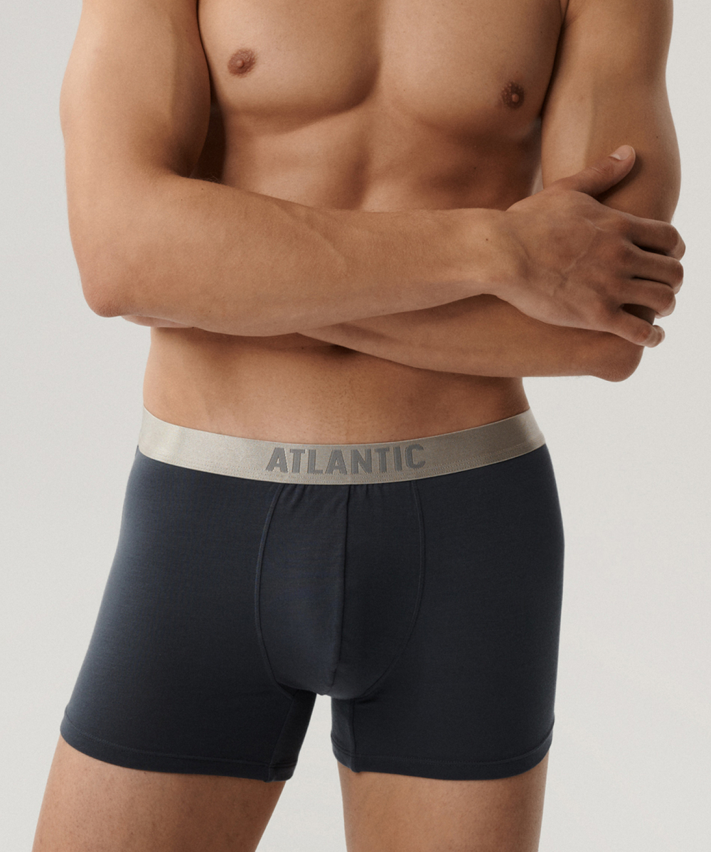 Мужские трусы шорты Atlantic, 1 шт. в уп., пима хлопок, графит, Basic BMH-012