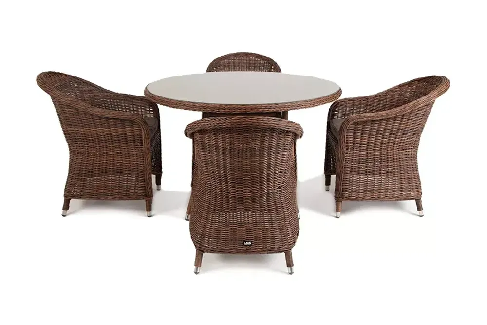 "Равенна" обеденная группа плетеная, цвет коричневый