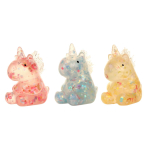 Мякиш Единорог с блестками 9 см, 3 цвета микс, с-30507