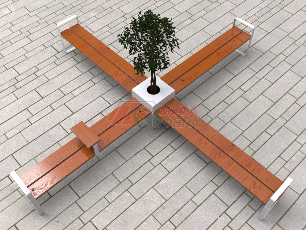 Скамейка CENTRAL Х-образная