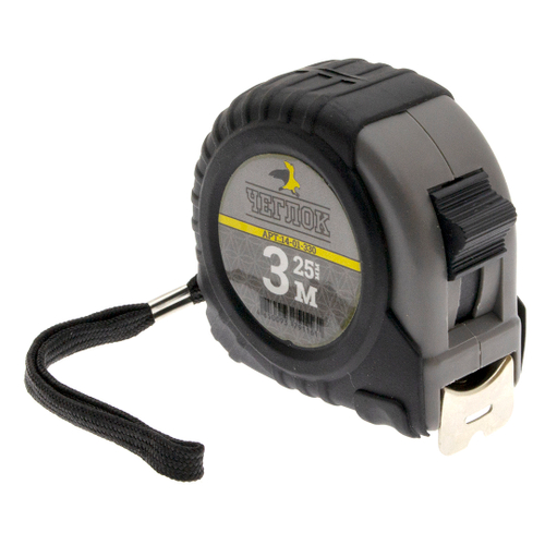 Рулетка  3м*25мм, ЧЕГЛОК/LITEWERK, обрезиненный корпус, PP пласт., (12/120)