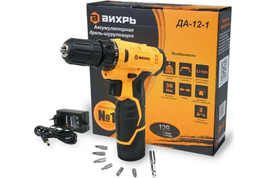 Аккумуляторный дрель-шуруповерт "ВИХРЬ" ДА-12-1