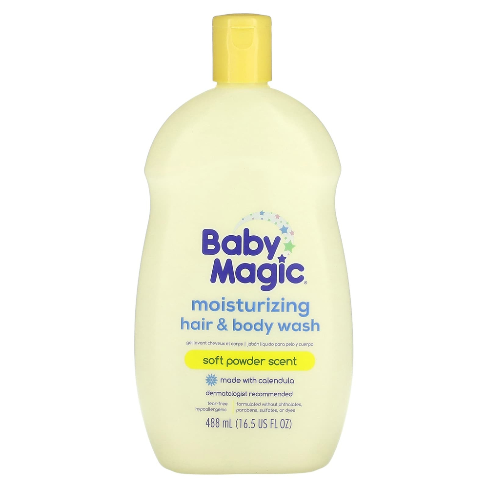 Baby Magic, Увлажняющий гель для волос и тела, мягкая пудра, 488 мл (16,5 жидк. унц.)