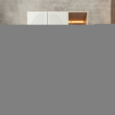 Шкаф Агератум МДФ двухсекционный с стеллажом Лайн керамика (0,27) А10032 матовая - Дуб Сонома 3025  170*60*220