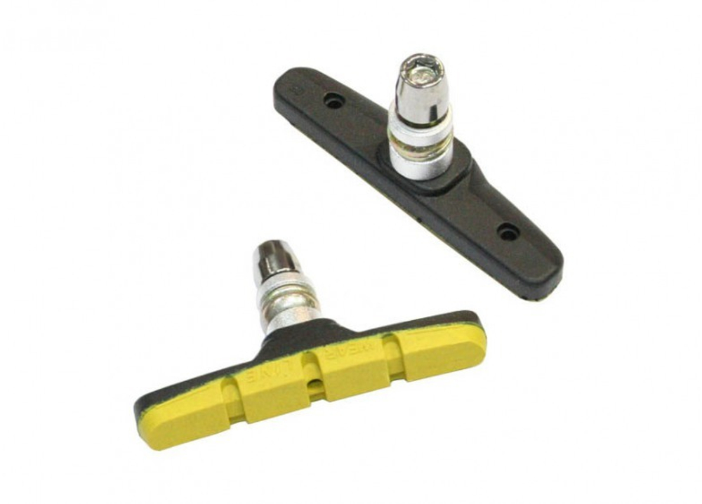 Тормозные колодки для V-brake, длина 70мм, чёрно-жёлтые. VLX инд. уп.VLX-BS02