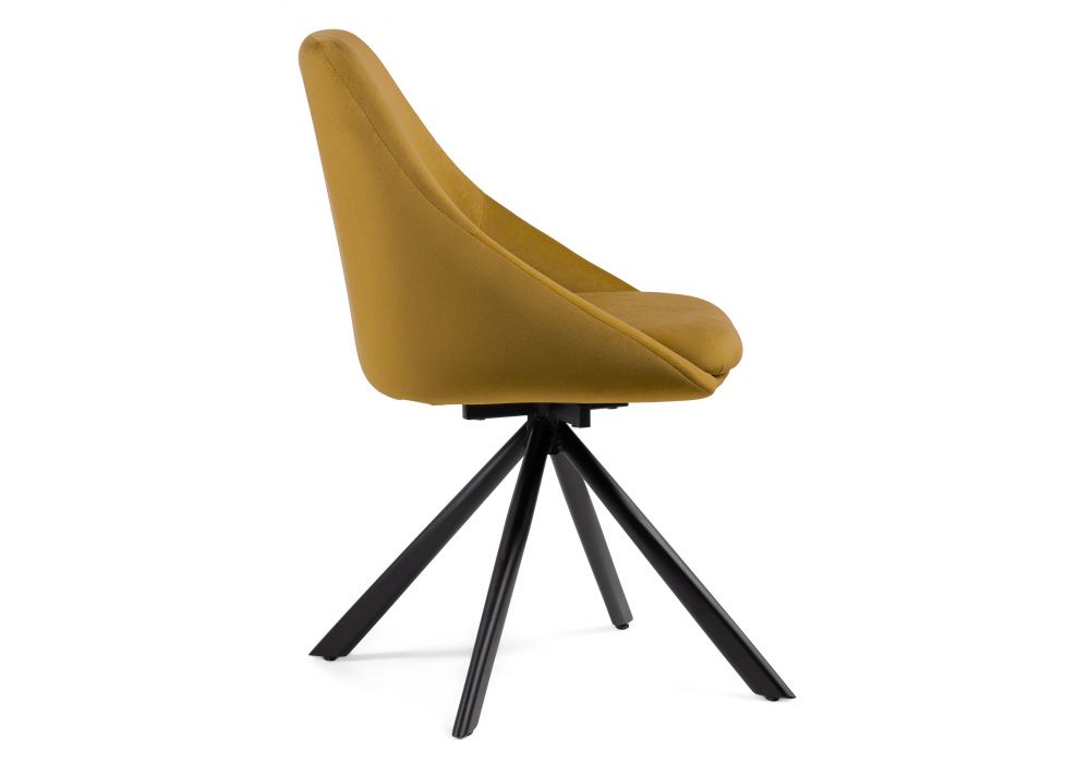 Стул на металлокаркасе Окленд крутящийся горчичный / черный