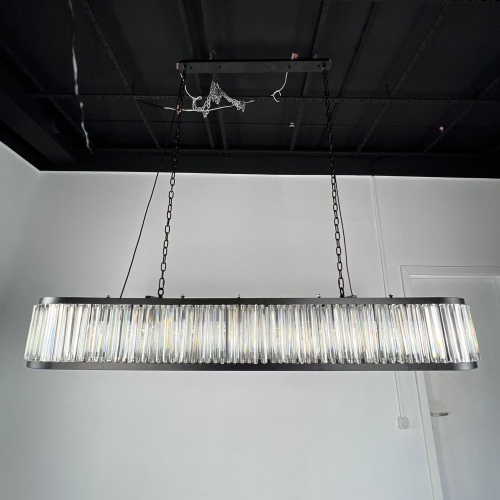 Подвесная Люстра Rh 1920S Odeon Clear Glass Black 180 By Imperiumloft