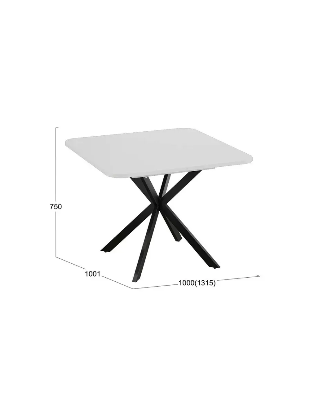 Стол кухонный Черный муар 100(131)х100х75 см