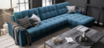 Угловой диван Босс Макс Велюр Монолит синий