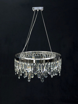 Люстра подвесная Lanbos, 10 ламп Е14, 400 Вт, до 25 кв м, серебро