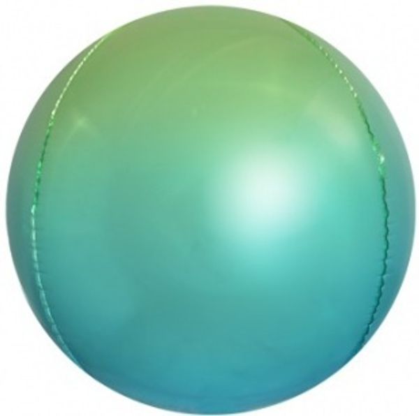 Фольгированная сфера 3D Светло-Зелено-Голубая