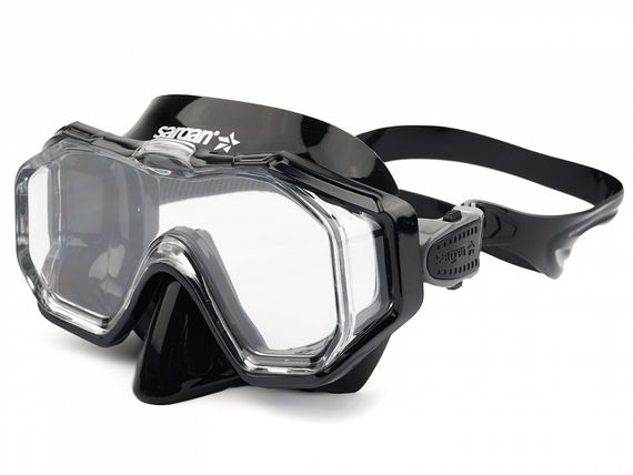 Набор маска+трубка в сумке Sargan Панорама-М черный/черный