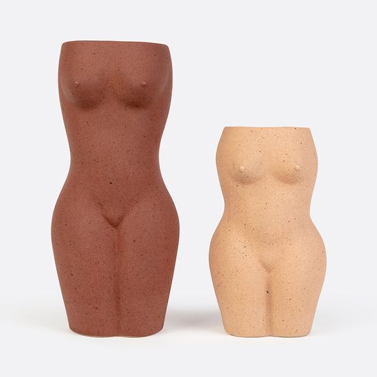 Ваза для цветов body, black, 23 см