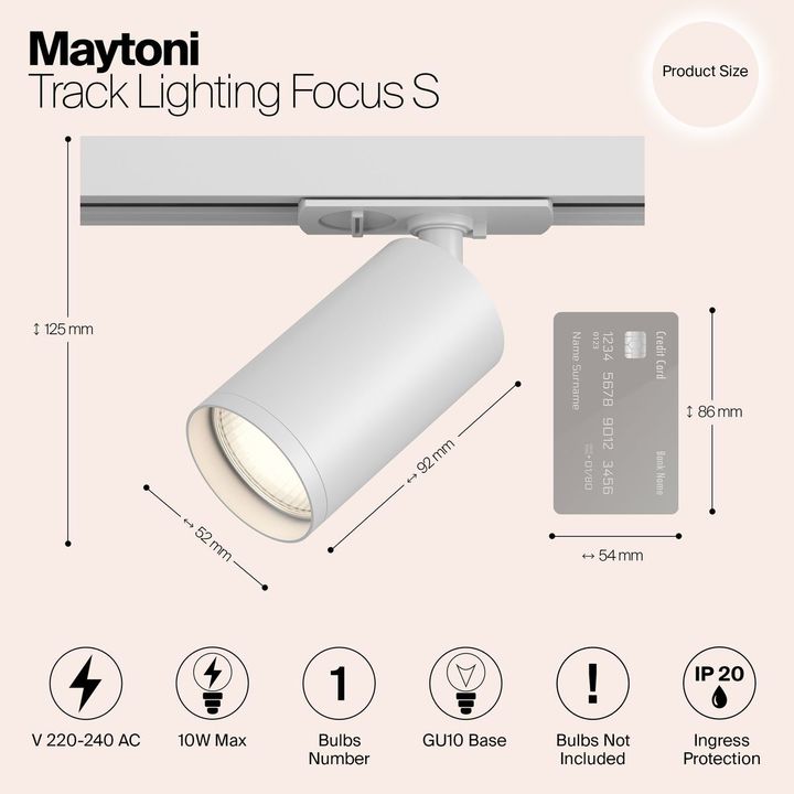 Трековый светильник Maytoni Track Lamps TR020-1-GU10-W
