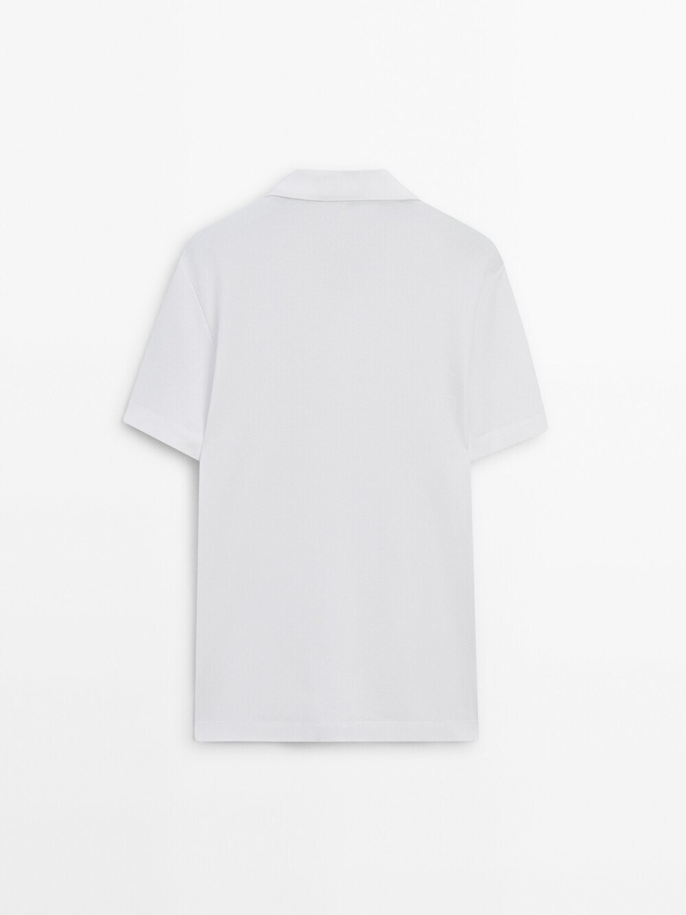 Massimo Dutti Поло из рельефного хлопка с карманом, белый