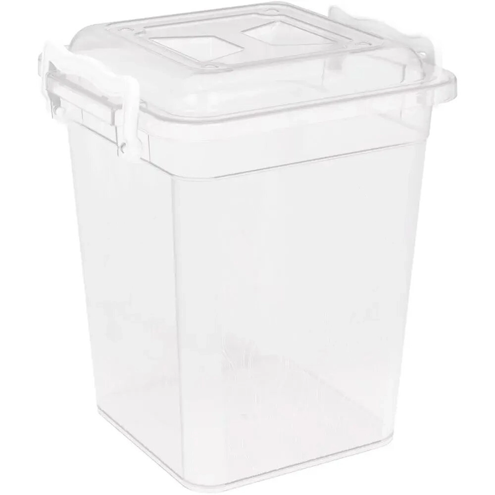 Контейнер 6л квадратный, с ручками, прозрачный