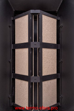 Каминная топка Экокамин ДЕЛЬТА 900 B три стекла принтинг черный шамот