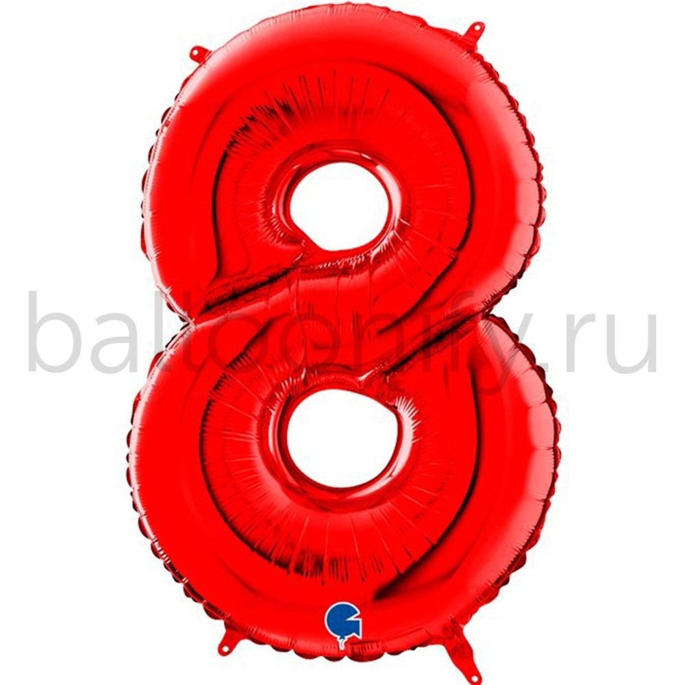 Шар ЦИФРА 8 Red 40" 102 см
