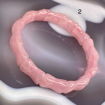 51813  Розовый кварц Браслет сегмент 12*16мм (Заряжен на Удачу)