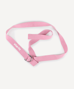 Ремень для йоги YB-100 183 см, хлопок, розовый пастель