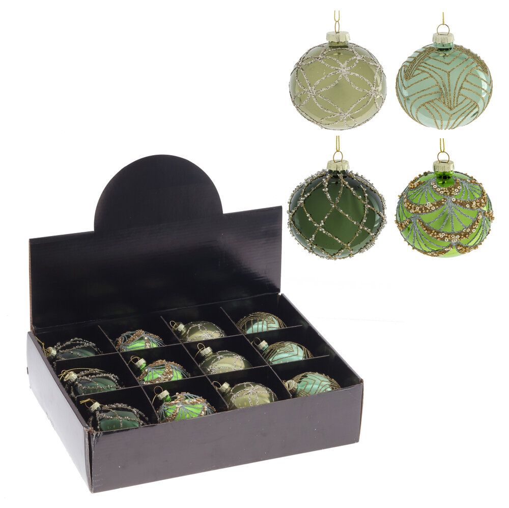 GAEM Набор из 12шт Украшение новогоднее "Шар", D 8 см, L35 W25 H8,5 см