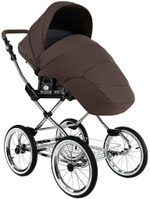 Детская коляска Roan Bass Next Classic d14 2.0 3 в 1 с автокреслом Pituso Santiso Pro Black BSNC/93/2 Turkish Coffe/Black/руч.Cappuccino