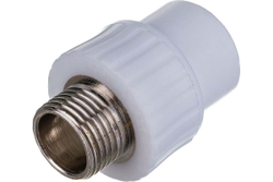 Муфта комбинированная PPR нар. р. 20х1/2, белый, РТП (10662)