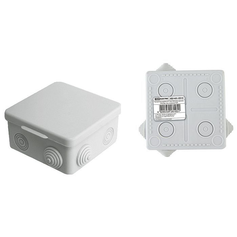 Коробка распаячная ОП 100х100х55мм крышка IP54 TDM