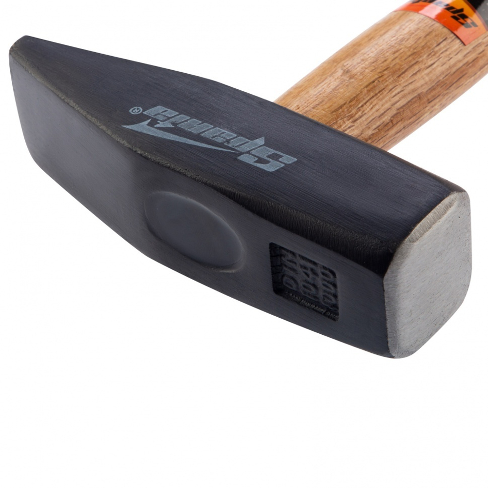 МОЛОТОК СЛЕСАРНЫЙ SPARTA 1000Г КВАДРАТНЫЙ БОЕК, ДЕРЕВЯННАЯ РУКОЯТКА 102185