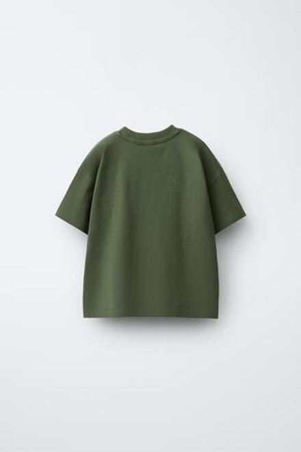 ZARA ФУТБОЛКА С НАДПИСЬЮ, ХАКИ