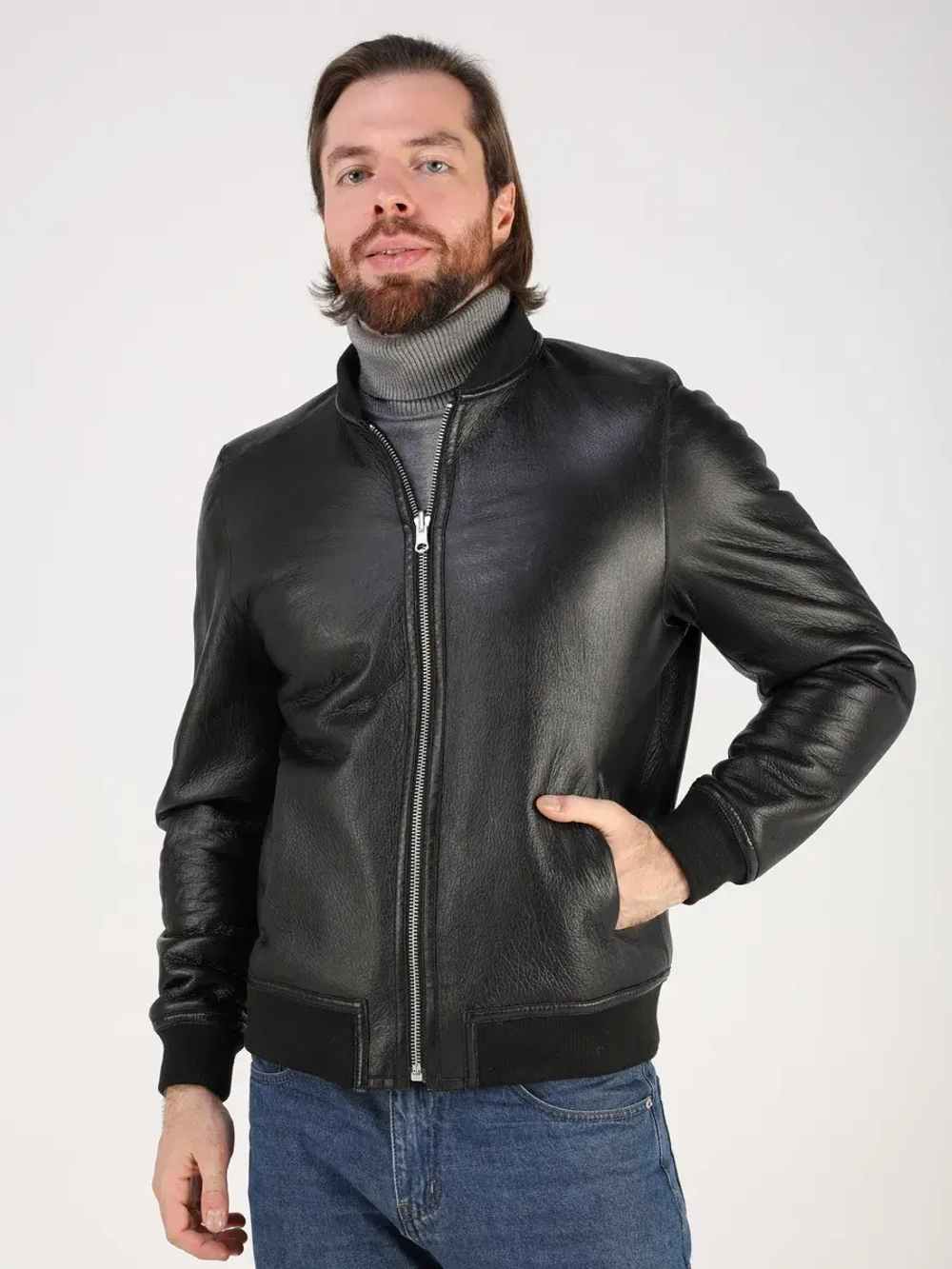 Дубленка зимняя натуральная двухсторонняя шуба бобмер