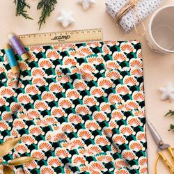 Ткань премиум флис ретро символы