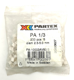 Маркер кабельный сеч.2,5-5мм Weidmuller PARTEX PA-10003AV90.B РА 1/3 "B" (200шт.)