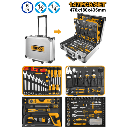Набор инструмента для дома и авто INGCO HKTHP21471 147 предметов