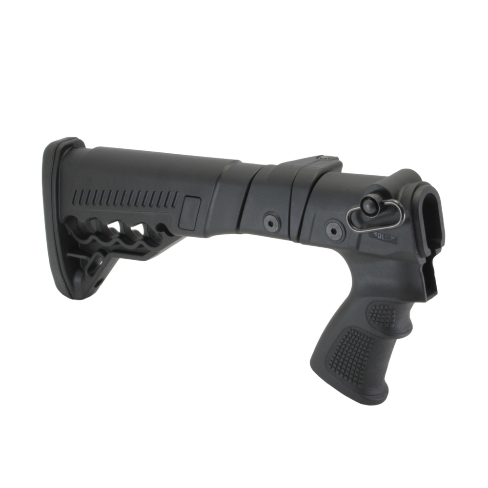 Телескопический складной приклад с патронташем Remington 870/750, DLG Tactical. Черный
