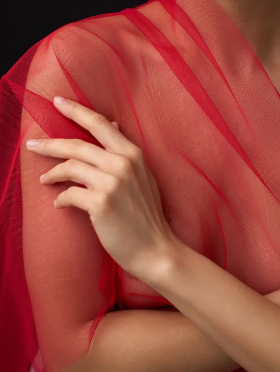 Бюстовая неэластичная сетка Lauma оптом, арт.480, красный 100