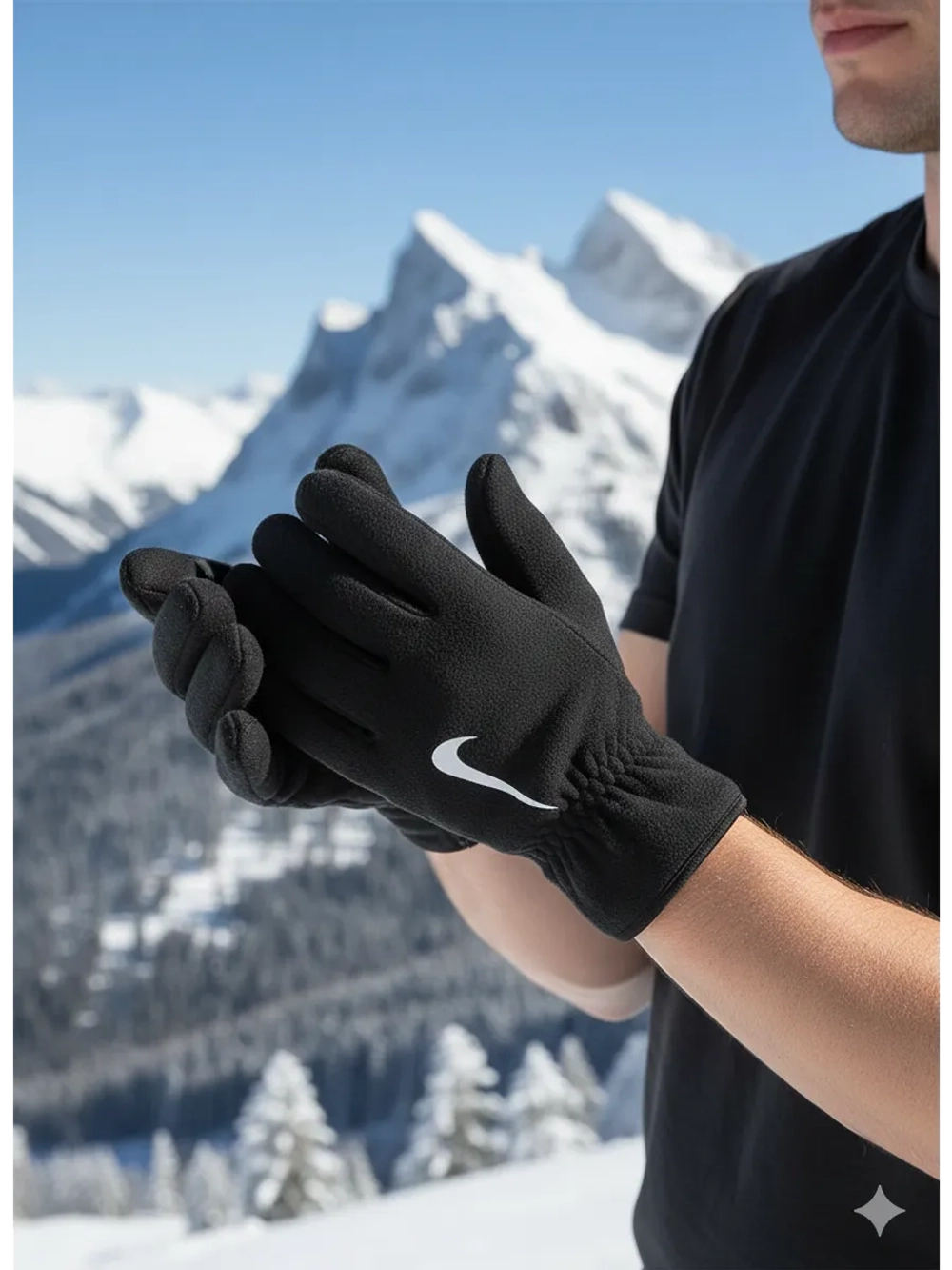 перчатки зимние спортивные флисовые NIKE