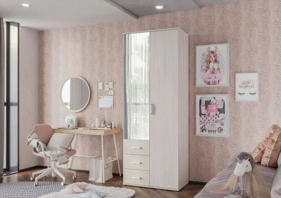 Белла bts Шкаф 2-х створчатый ясень белый, СП