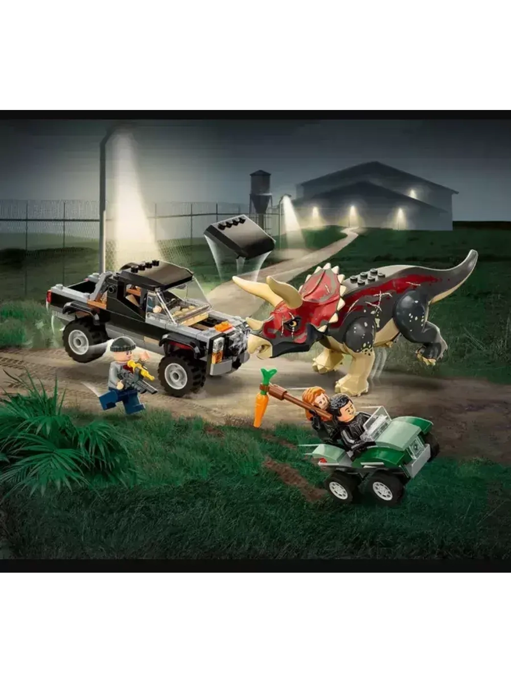 Конструктор Нападение трицератопса на пикап 210 деталей