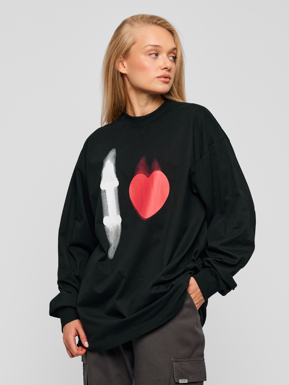 Лонгслив Balenciaga (I LOVE Black)