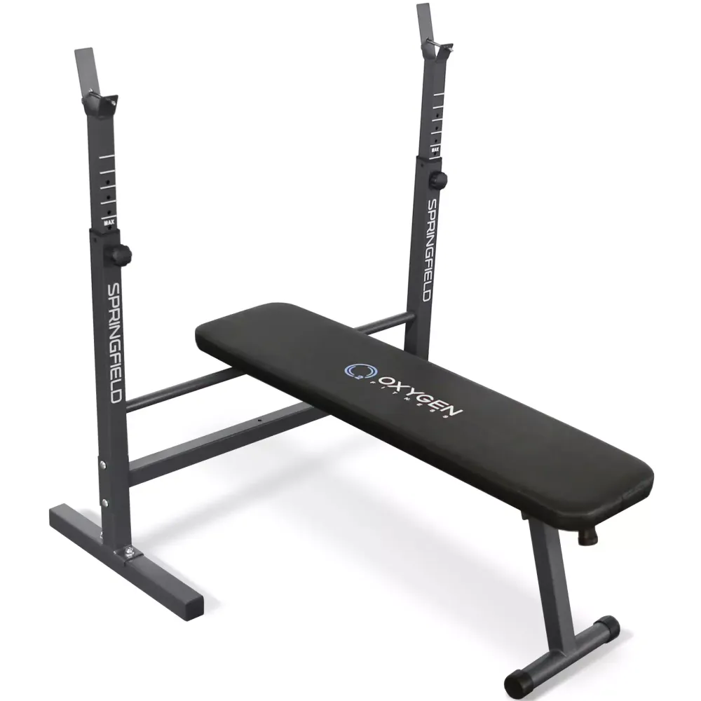 OXYGEN FITNESS SPRINGFIELD СКАМЬЯ ДЛЯ ЖИМА СО СТОЙКАМИ ЧЕРНАЯ