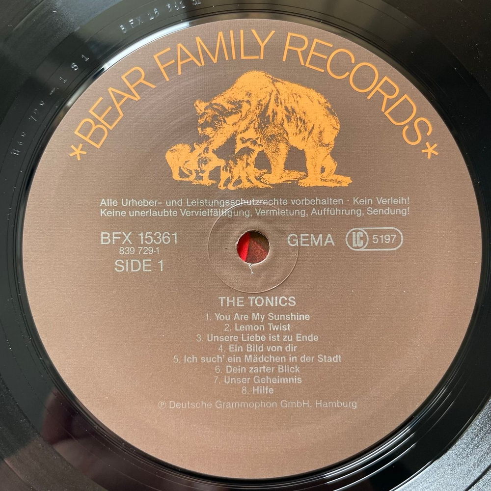 Винтажная виниловая пластинка LP The Tonics (Германия 1989)