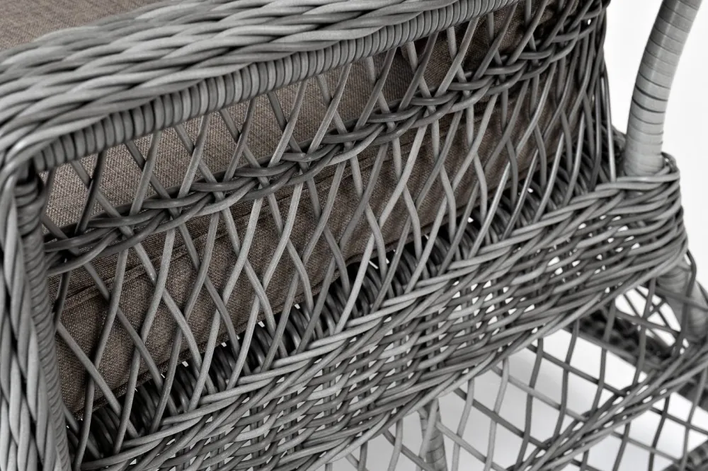 "Гранд Латте" диван трехместный из искусственного ротанга, цвет графит