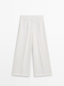 Massimo Dutti Широкие объемные брюки, кремовый