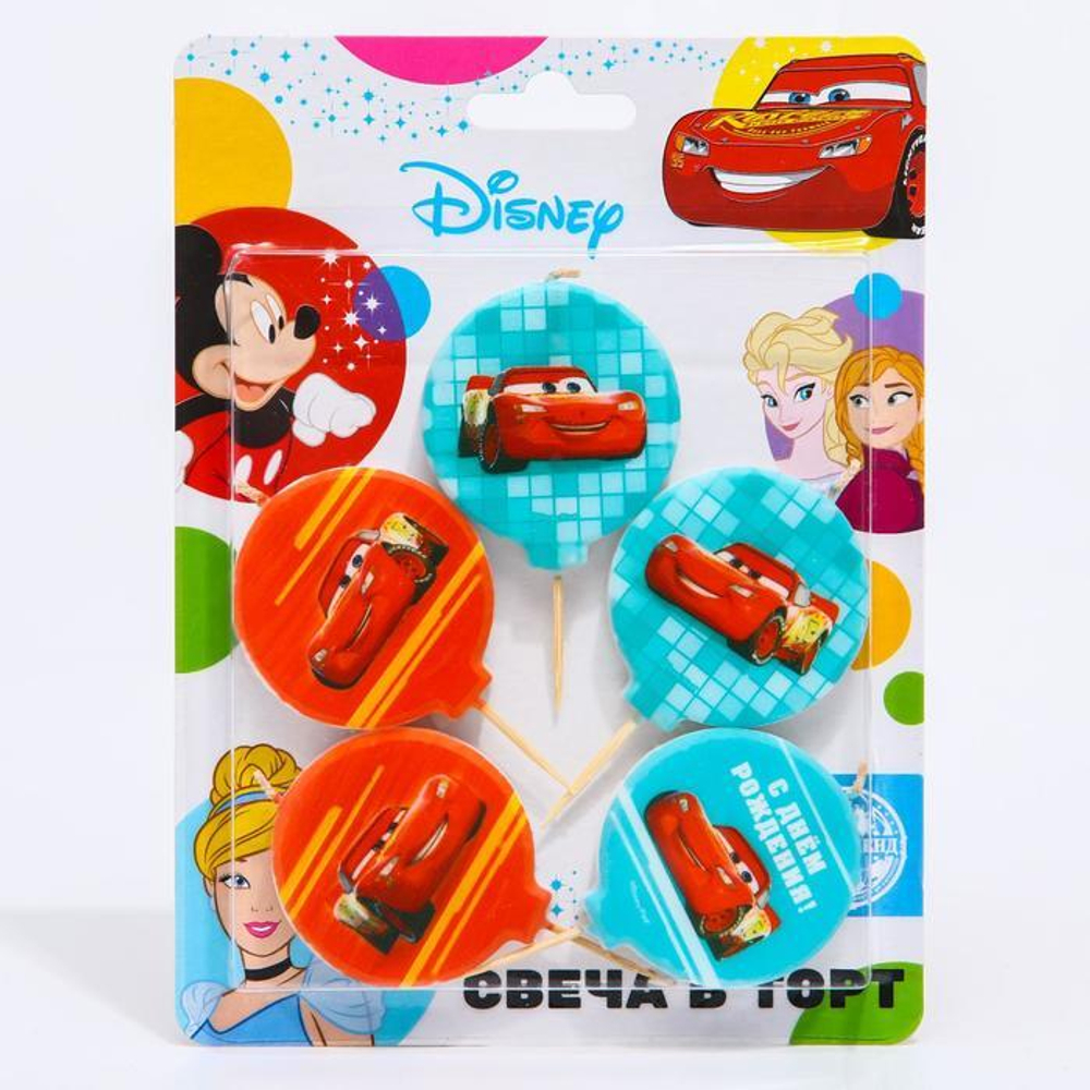 РАСПРОДАЖА Свеча в торт набор, Тачки