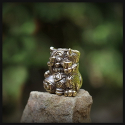 Бусина "ЙхоКот" для темляков или браслетов , латунь