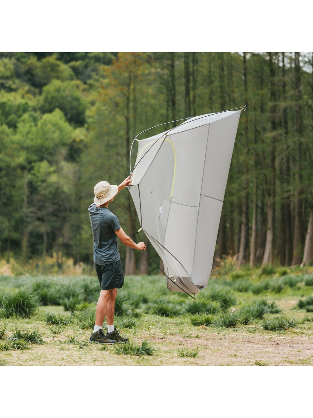 Палатка Naturehike Star Trails EXT Si 1-местная, алюминиевый каркас, сверхлегкая, желтая